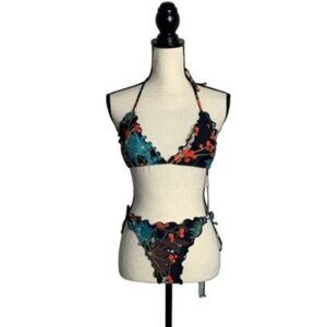 NWT Relleciga Leaf Pattern Two Piece Bikini Set